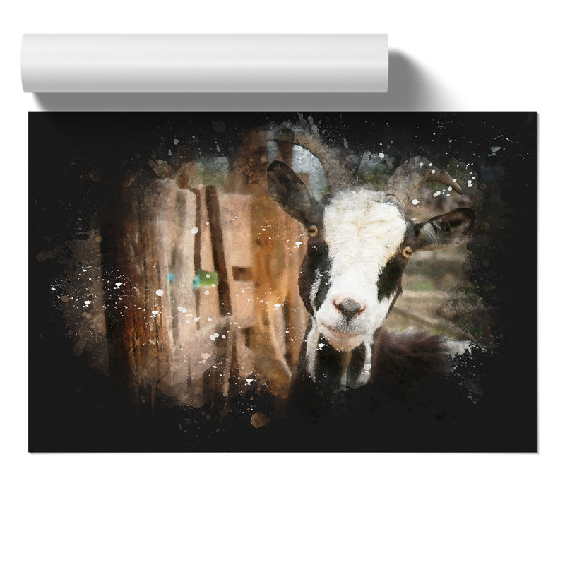 Goat Paint Splash - Frameless Print, 59cm H x 84cm W x 0.1cm D