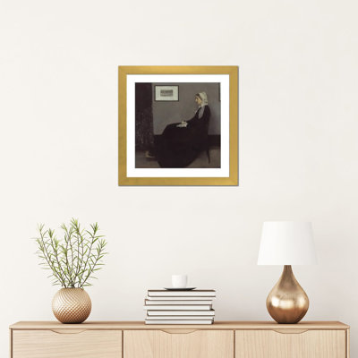 Arrangement en gris et noir. Portrait de la mère du peintre - reproduction d'art murale - papier d'art encadré
