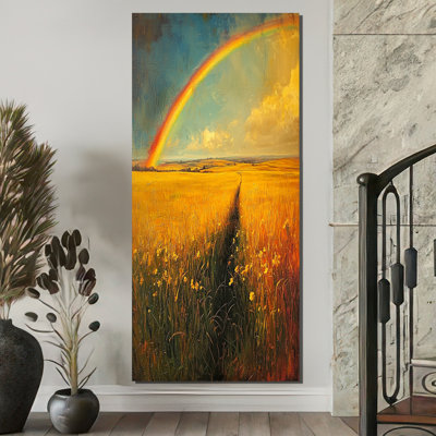 Autumn Rainbow Over The Fields - Rainbow Wall Art