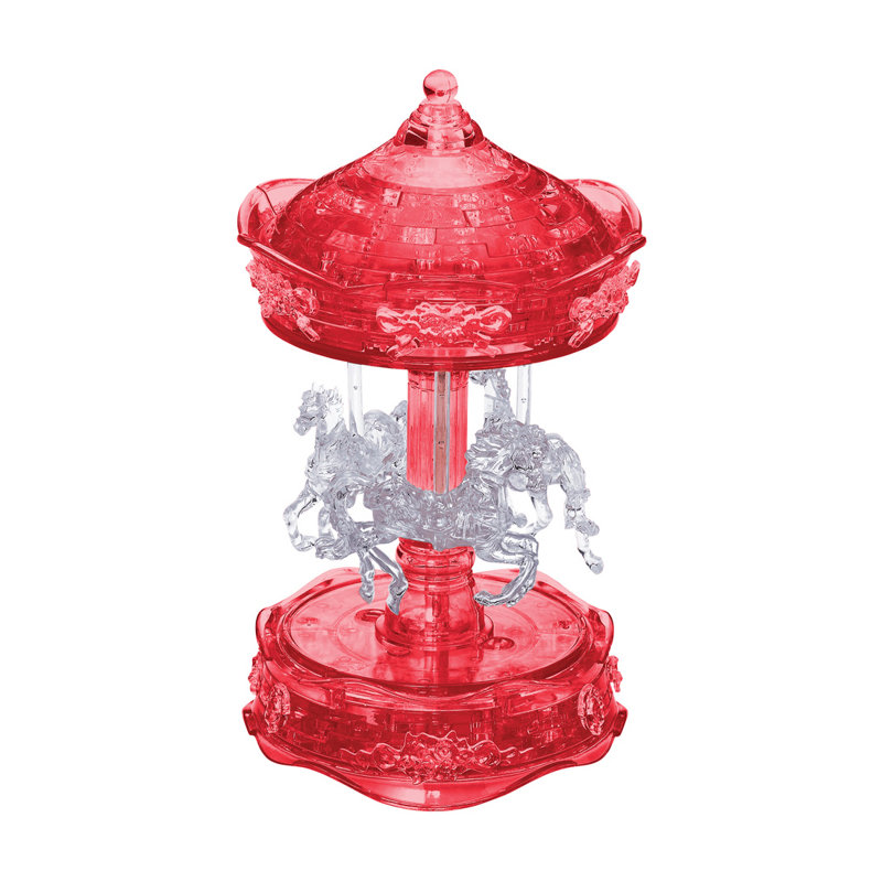 Carrousel en cristal 3D, Blanc / Rouge