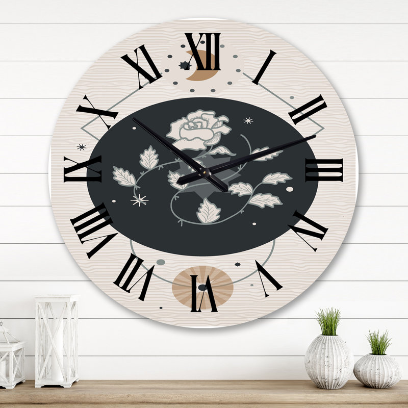 Horloge murale moderne Mid-Century, Grand