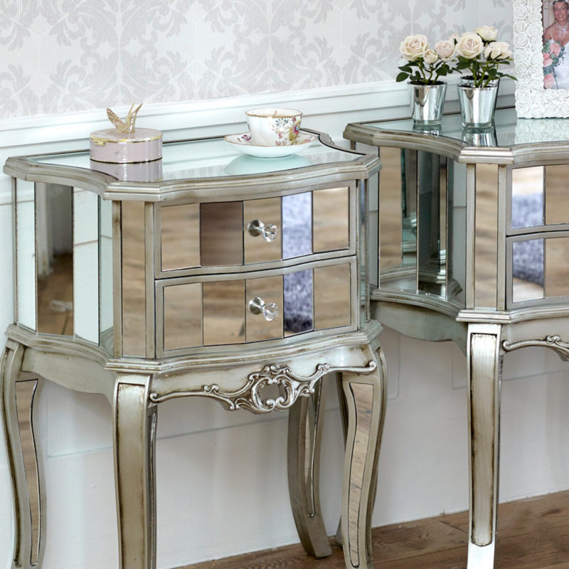 Lunsford 52cm W Solid + Manufactured Wood Bedside Table