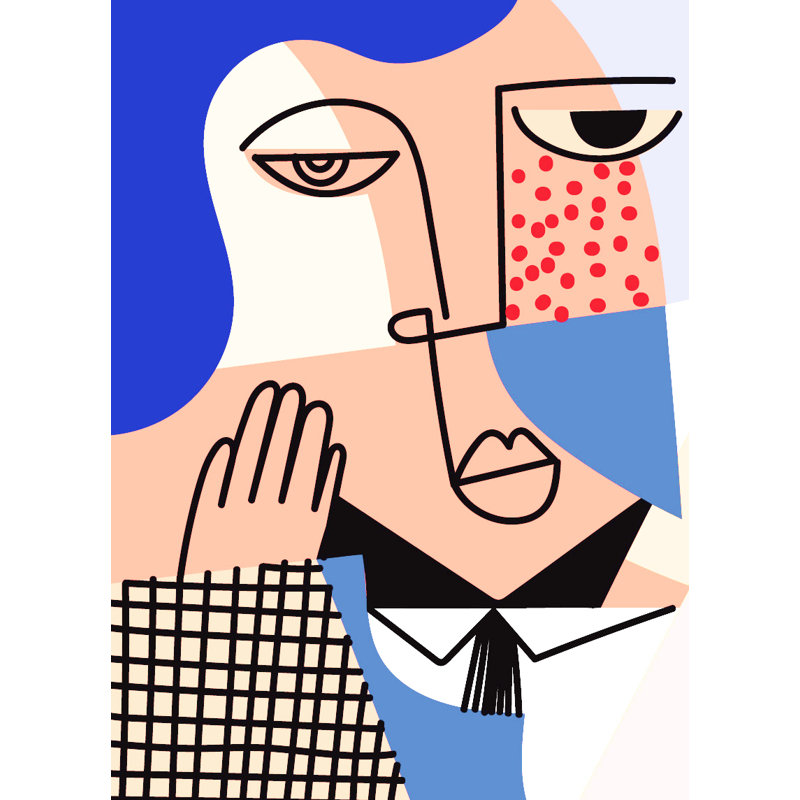 Art moderne moderne sur toile tendue, H 16 po x l 12 po x P 1 po