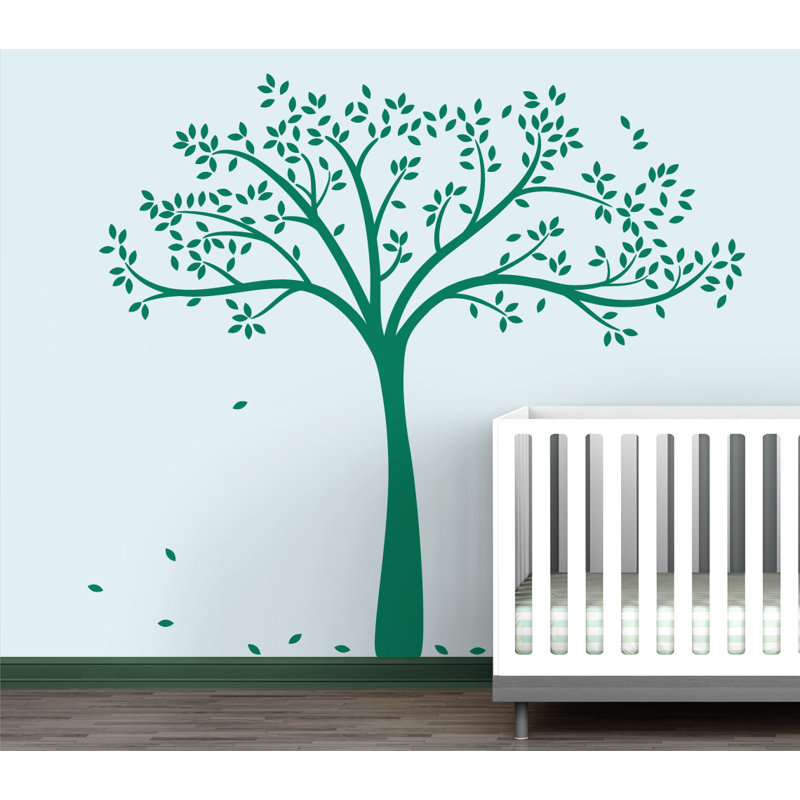 Décalcomanie murale arbre d’automne monochrome, Vert de marque