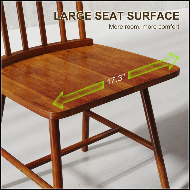 Chaises de salle à manger en bois confortables pour un style campagnard élégant (ensemble de 2)