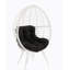 Chaise longue en tissu noir et osier blanc