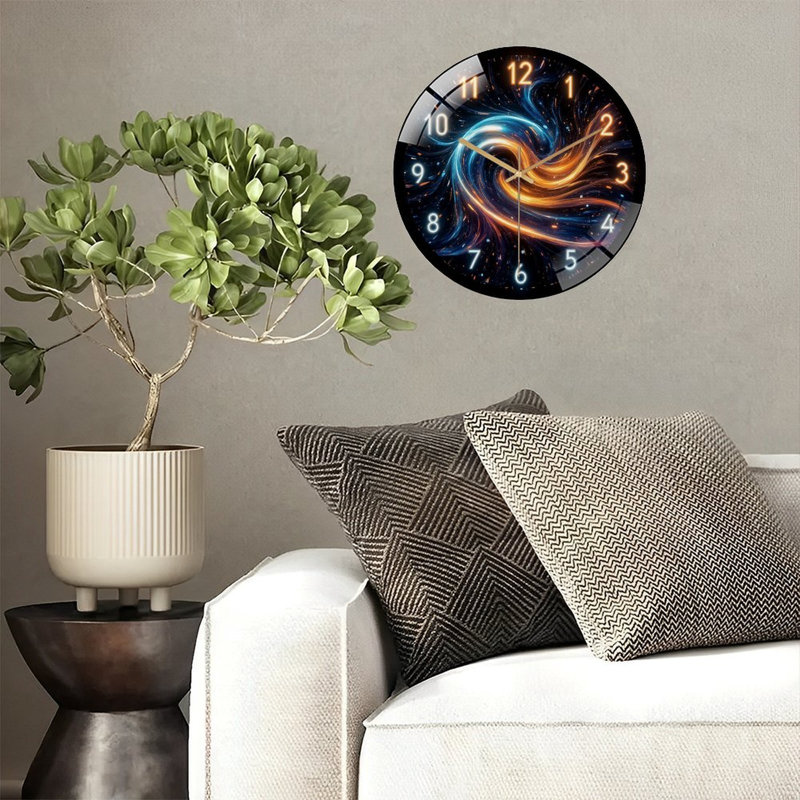 Horloge murale en verre 12 po