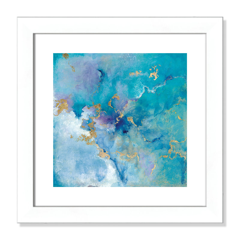 Golden Edge II - Peinture, H 18,5 po x l 18,5 po x P 1,25 po, Papier encadré blanc, Blanc