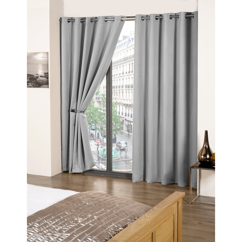 Lloyd Harbor Blackout Curtain Pair, 168 W x 183 D cm, Silver Grey