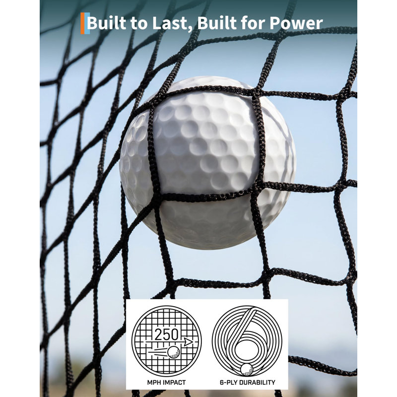 Filet de golf 10x8 pi avec écran de simulateur vide, cadre en fibre de verre et base en acier pour la pratique à domicile