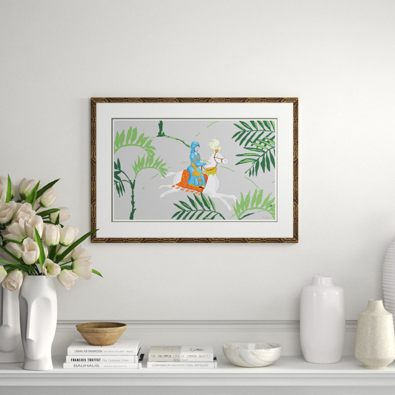 Sultan Rider, Blue Framed Graphic Art by Dana Gibson