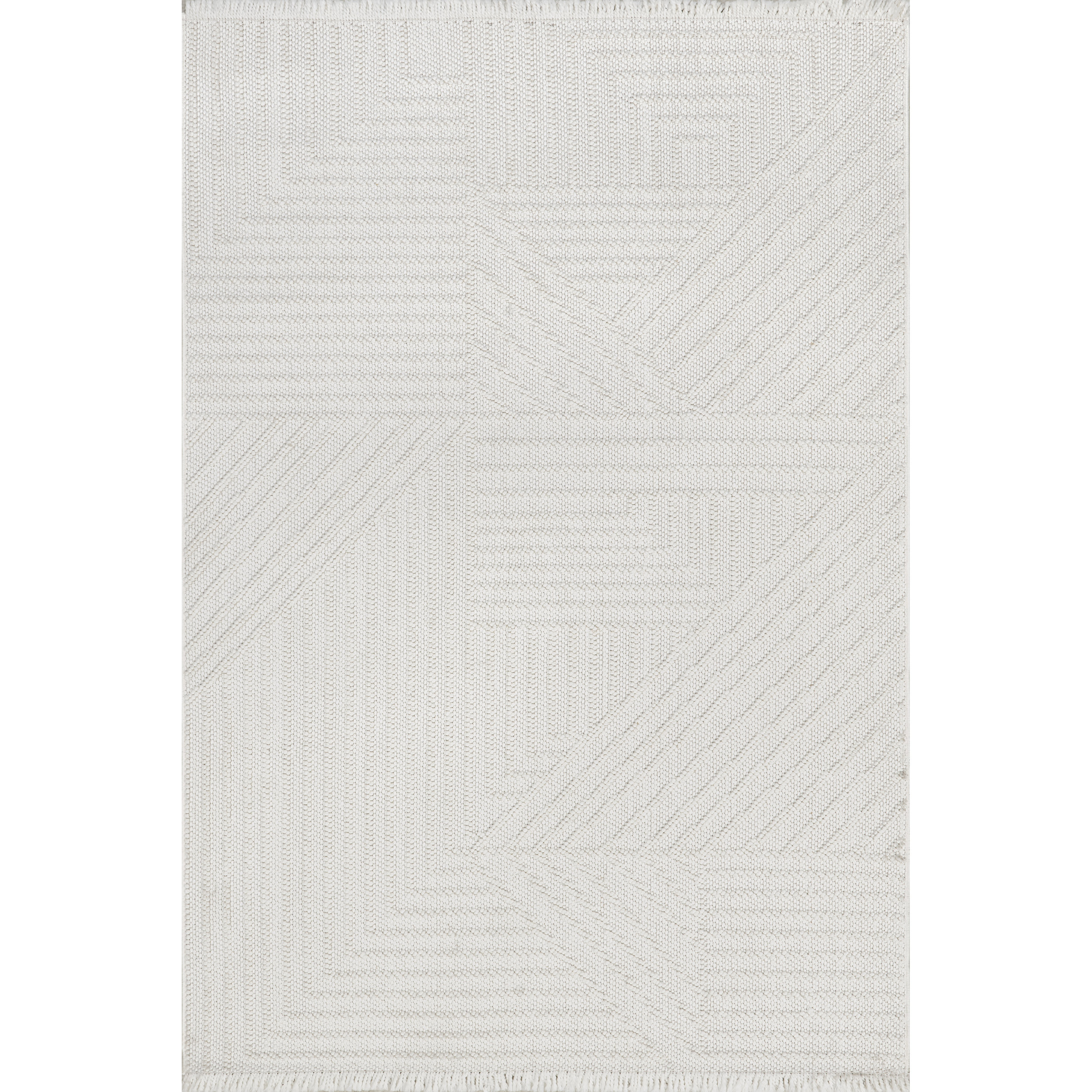 Makena Modern Geometric High-Low Area Rug