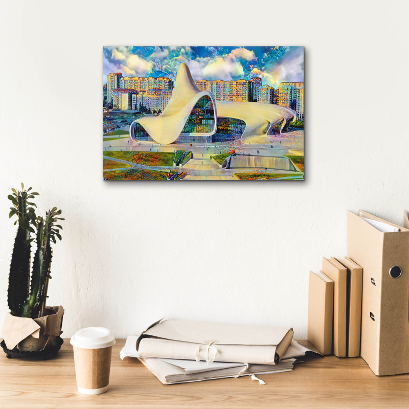 «Azerbaijan Baku Heydar Aliyev", art mural sur toile, 18 po x 12 po