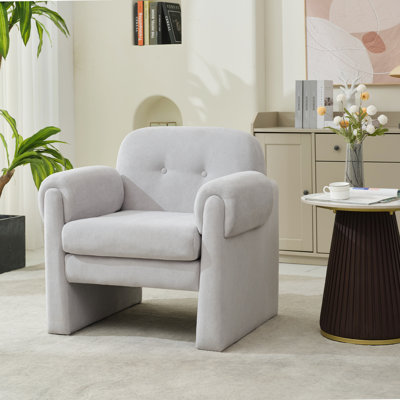 33.7" Upholstered Accent Armchair with  Curved Arms