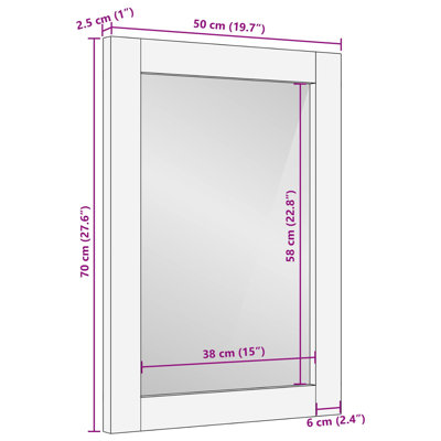 Solid Wood Rectangle Mirror