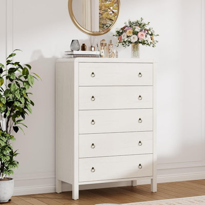 Modern 3/5 Drawer Dresser for Bedroom, Chest of Drawers with Gold Pulls & Storage Cabinet