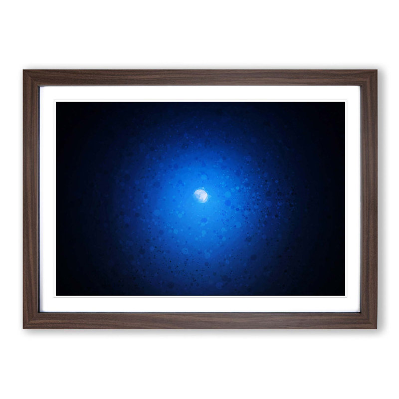 Half Moon in Abstract - Picture Frame Graphic Art Print, 36cm H x 48cm W x 2cm D, Walnut Framed