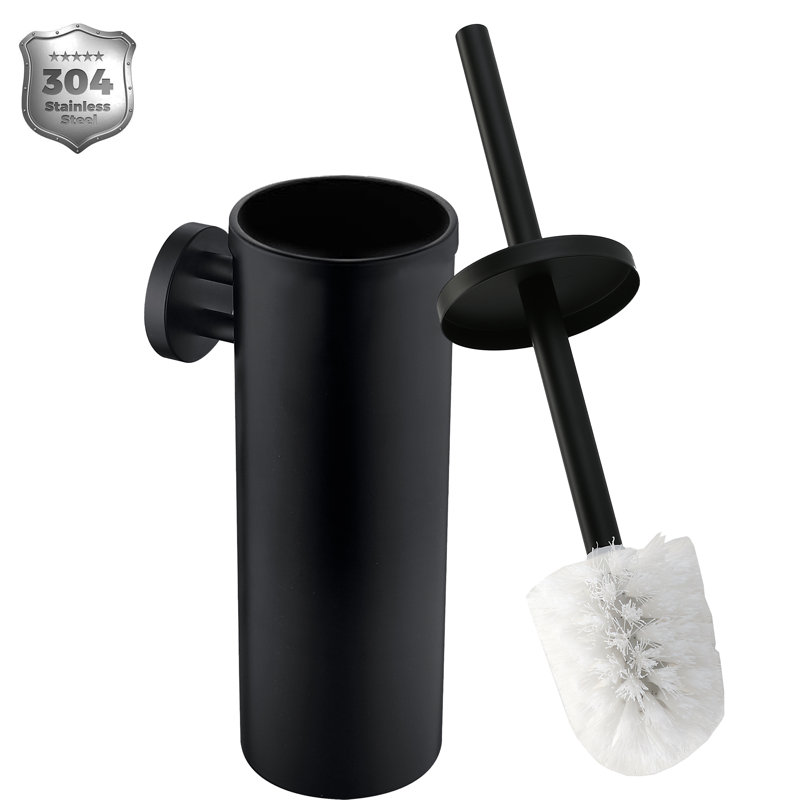 Porte-brosse de toilette en acier inoxydable 14 po, Noir mat