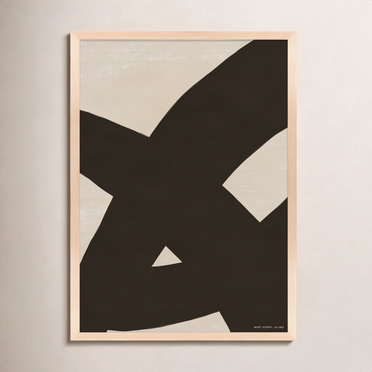 Form & Fusion 2 by Romina Gadler, 38" H x 26.5" W x 1.25" D, Maple Framed Paper