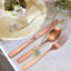 Modern Matte Stainless Steel Flatware Set For 6 With Rose Gold Finish, Square Handle Design, Durable Cutlery For Home And Restaurant Use