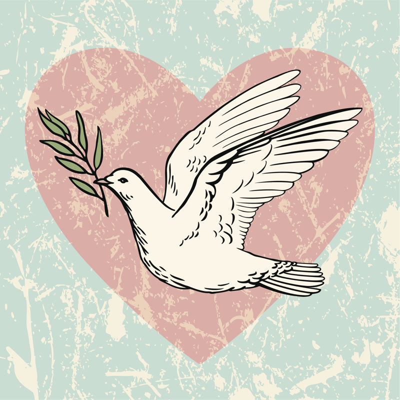 Dove Of Peace by Marabird - No Frame Print on Canvas, 51cm H x 51cm W