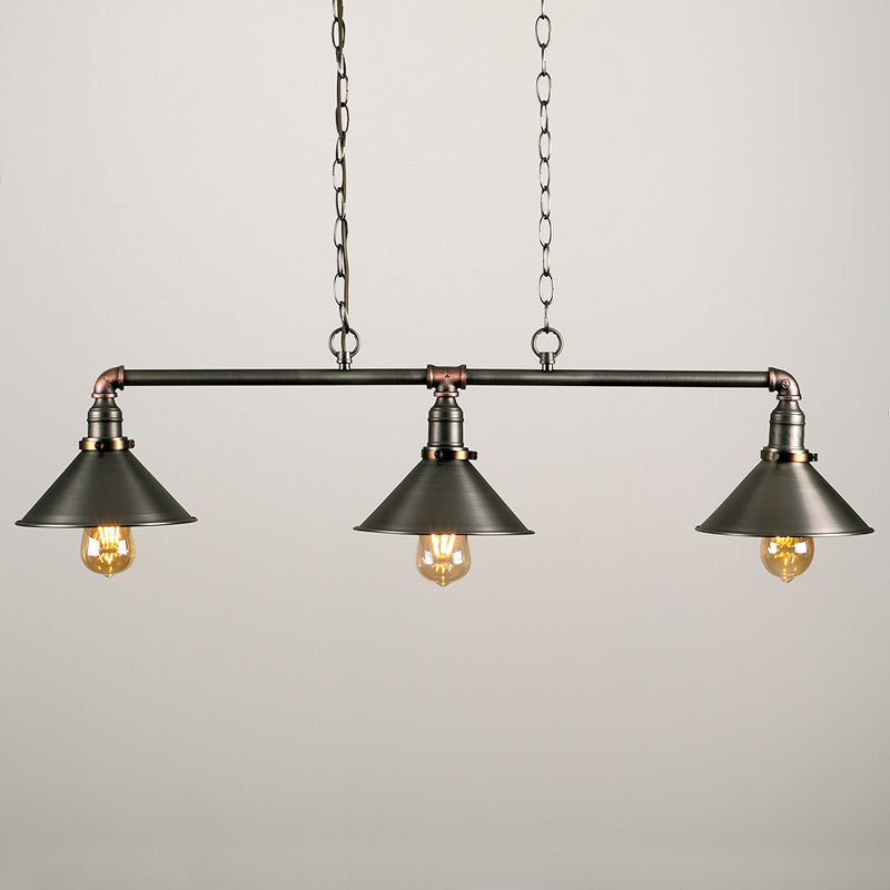 Whitley 3 - Light Stainless Steel Kitchen Island Pendant, Yes
