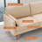 72.84"  Wide Contemporary Upholstered 3-Seater Sofa with Square Arms, 2 Accent Pillows & Solid Wood Legs-1042780001