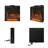 Black Electric Fireplace With 3-Level Heating, 12 Flame Colors And Timer Function