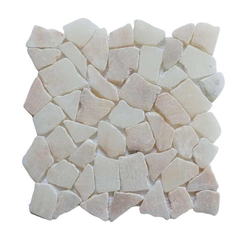 Montana 11.4" x 11.4" Natural Stone Random Mosaic Wall & Floor Tile, Rhino Onyx