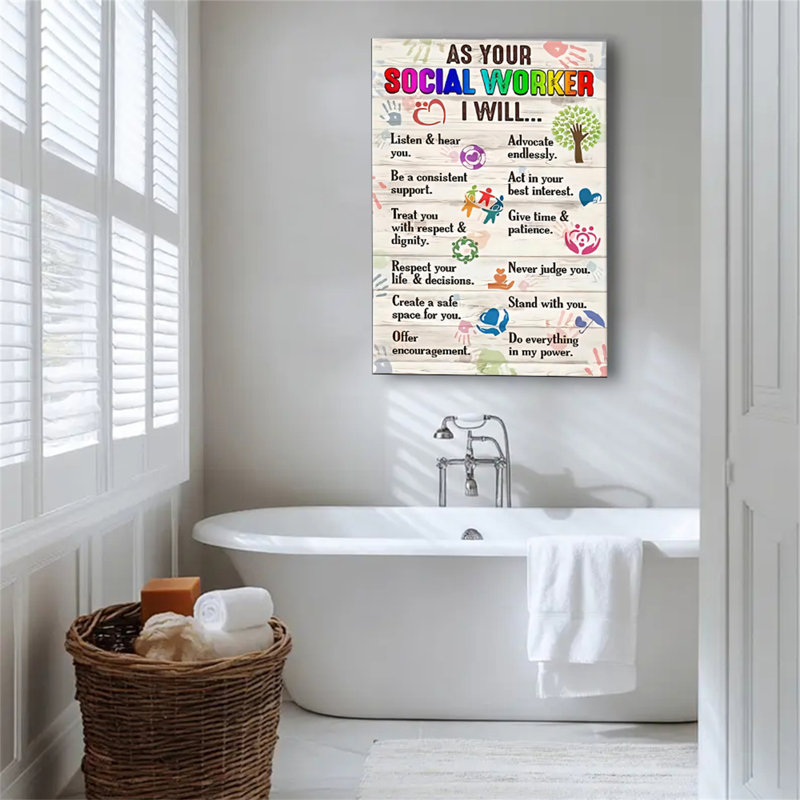 as yoursocial worker i will  target, 12x18inch