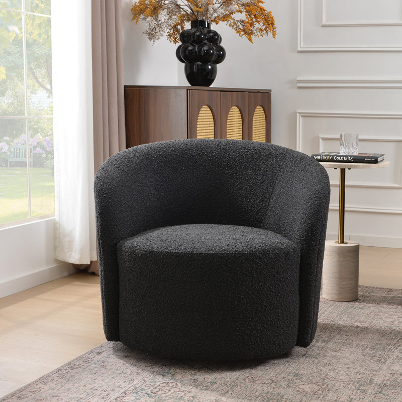 Fauteuil demi-tonneau pivotant Clcle, Gris anthracite