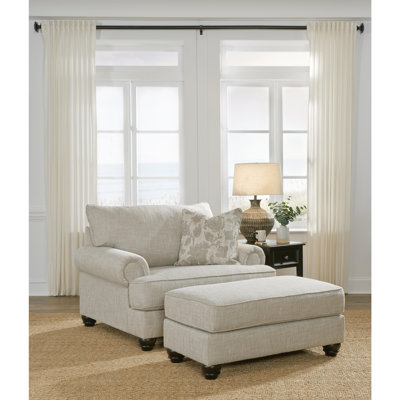 Asanti Upholstered Accent Chair with Ottoman