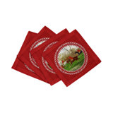 English Hunting Cotton Sateen Cocktail Napkins