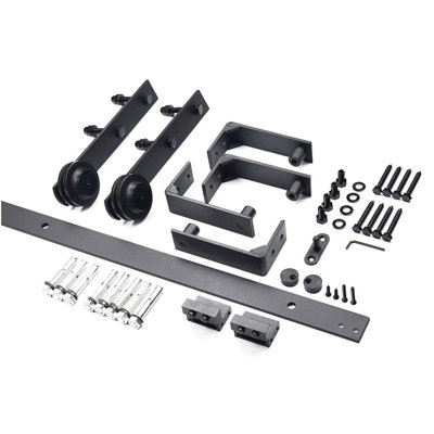 Steel Standard Single Door Barn Door Hardware Kit
