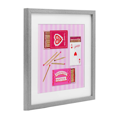 «Romantic Valentine's Matchboxes», reproduction d'art sous verre encadrée par Rachael Reese