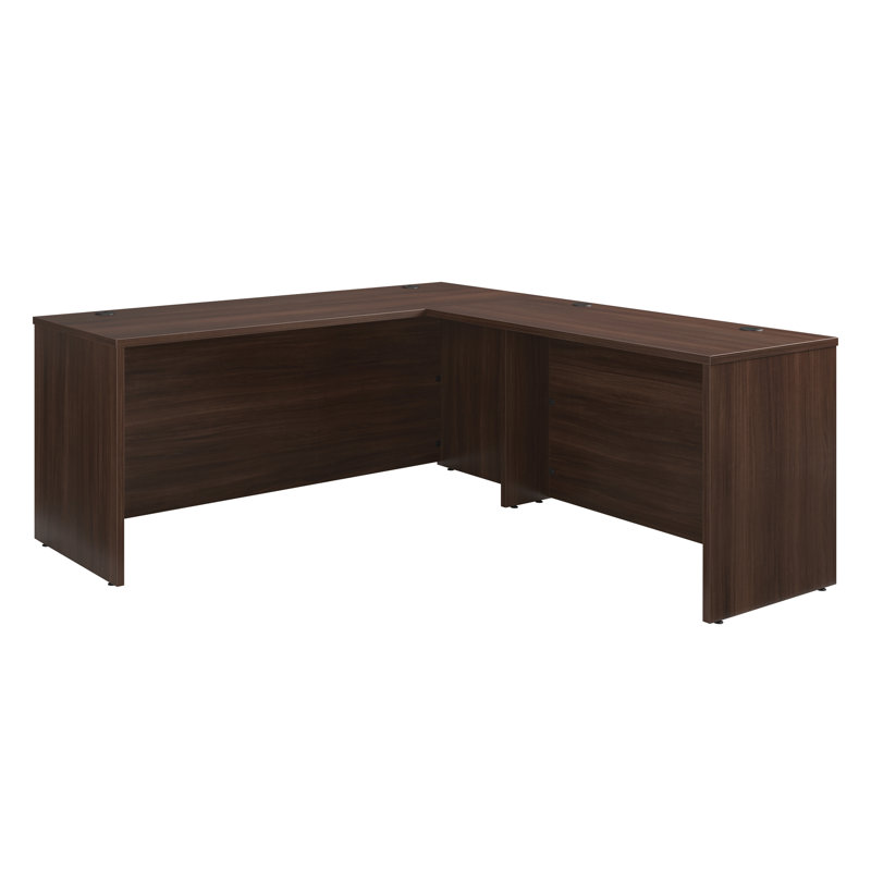 Bureau en L 72 po x 72 po, finition brune