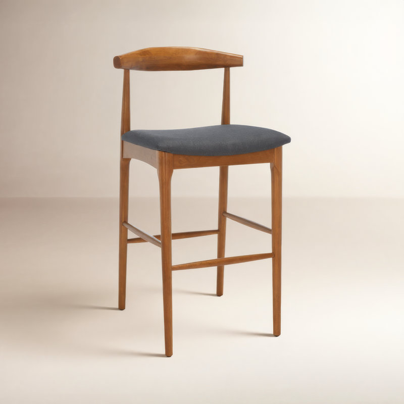 Tabouret de bar / de comptoir Hank, Noyer, Gris foncé, Tabouret de bar (siège d'une hauteur de 29,6 po)