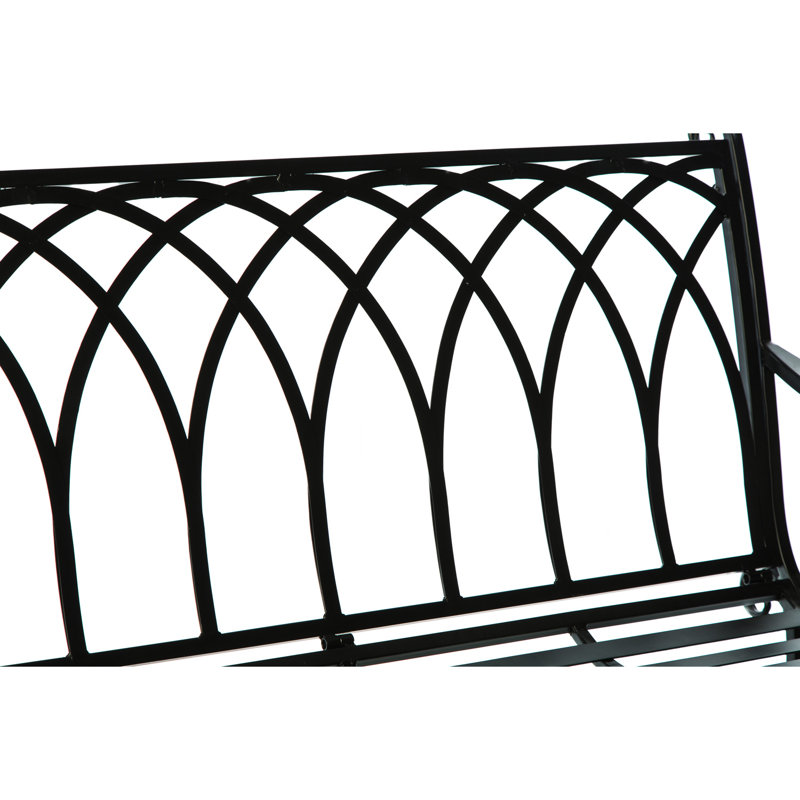 Banc de jardin à bascule en métal noir