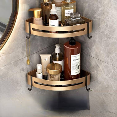 Elle Décor Limoges Collection Satin Gold Shower Caddy