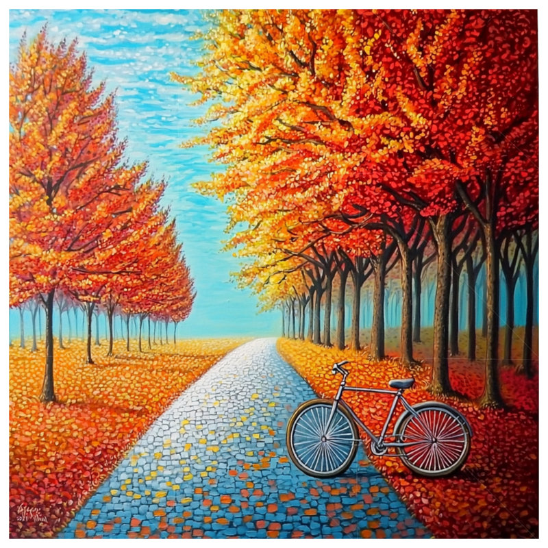 Édredon pour bicyclette paysage moderne, Très grand lit