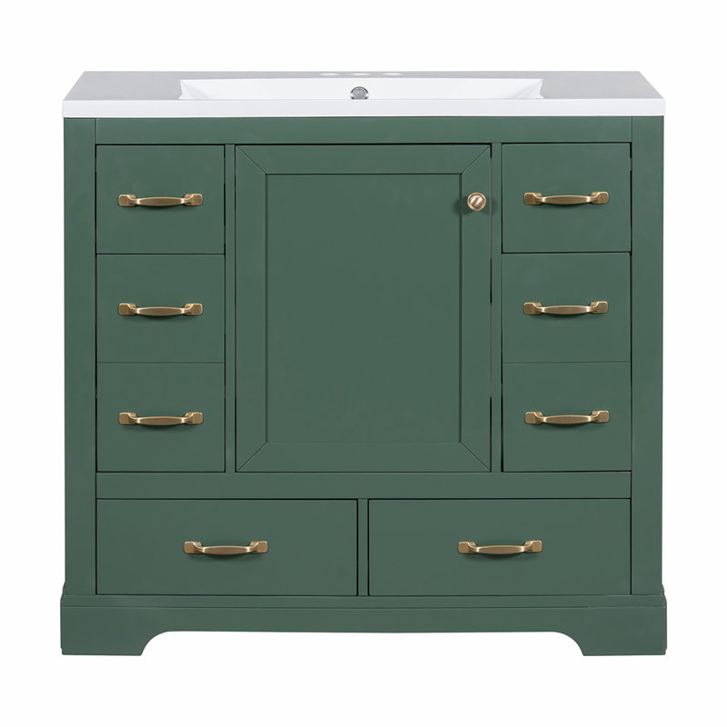 Meuble-lavabo 36 po avec lavabo, Vert