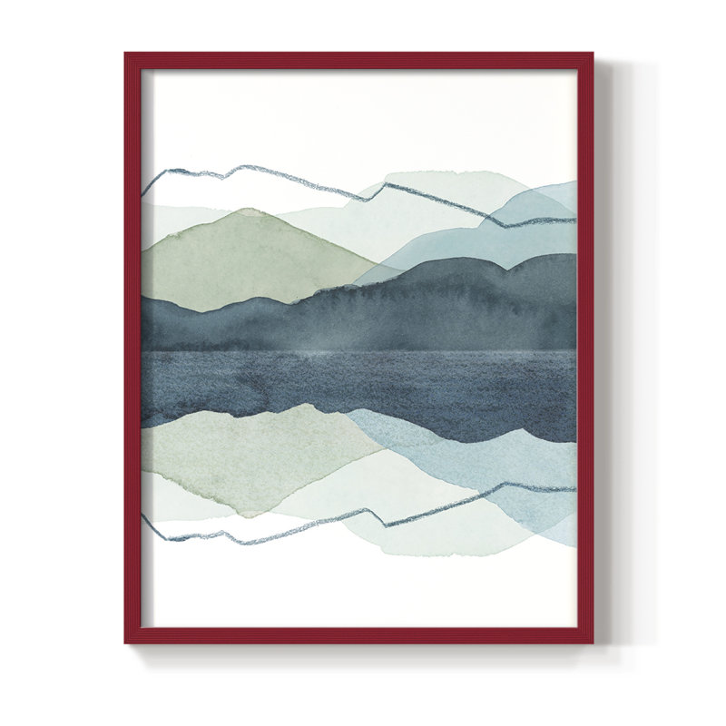 Reproduction encadrée de glaçons II - bois massif, Rouge, H 10 po x l 8 po