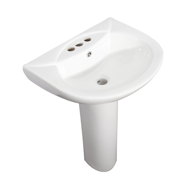 Barclay Banks 17.38'' White Vitreous China Oval Bathroom Sink with Overflow, 4"