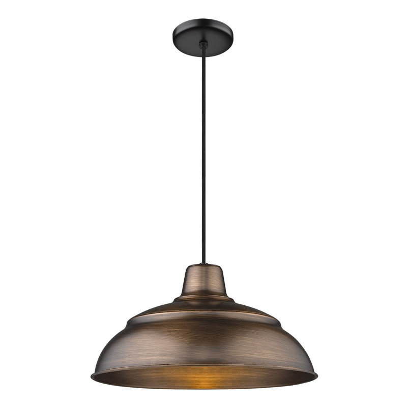 Abrahamson 1 - Light RLM Single Dome Pendant, 9.25" H x 17" W x 17" D, Natural Copper