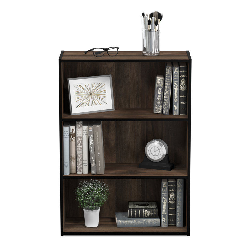 Kylee Bookcase, (3 Shelves) 80cm H x 60cm W x 24cm D, Columbia Walnut