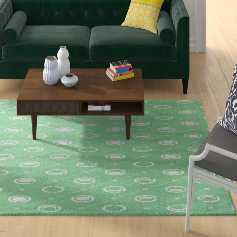 Skeffingt Polka Dots Indoor Rug, Rectangle 5' x 7'