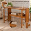Bureau pliable en bambou massif avec étagères de rangement ouvertes intégrées, poste de travail peu encombrant pour chambre, dortoir, appartement et bureau à domicile, finition marron