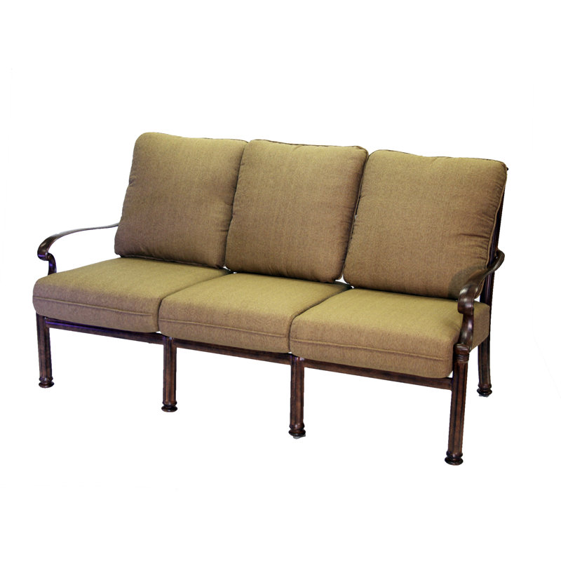 Canapé de patio avec coussin Sunbrella Anhar, Sésame, Bronze antique
