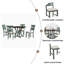 Table de salle à manger 5 pièces et 4 chaises en tissu avec pieds de table et tablette de rangement-1508779067-1508779068