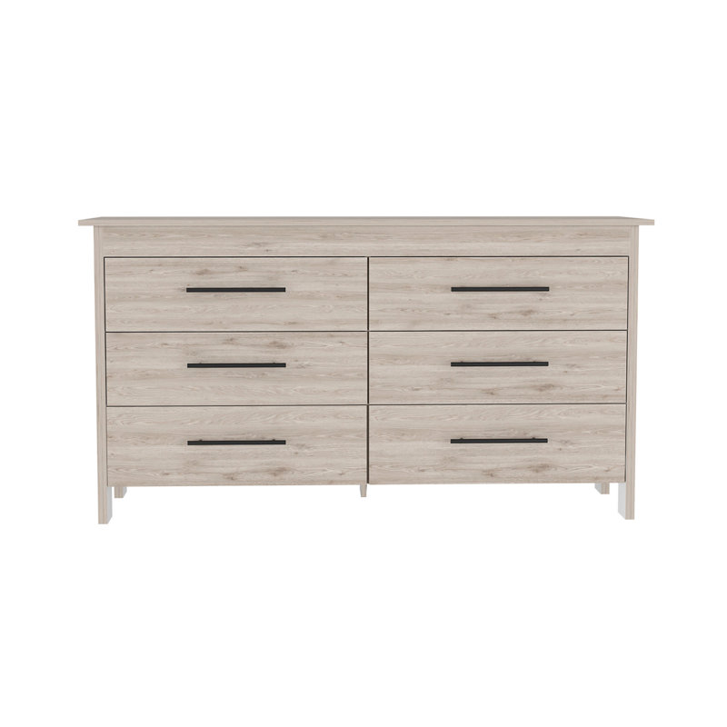 Commode double 6 tiroirs Hms, quatre pieds, plateau supérieur, six tiroirs